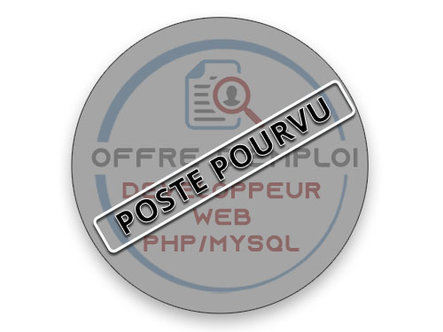 OFFRE D’EMPLOI Développeur web (H/F) PHP / MySQL